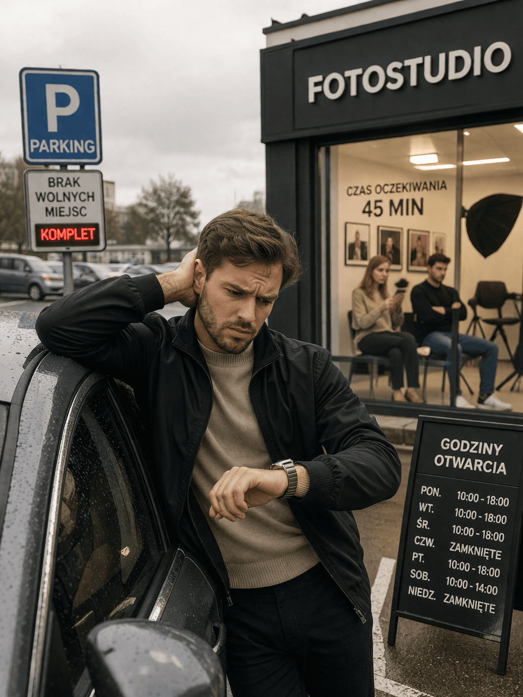 Problemy z terminem, parkingiem i dojazdem do fotostudia